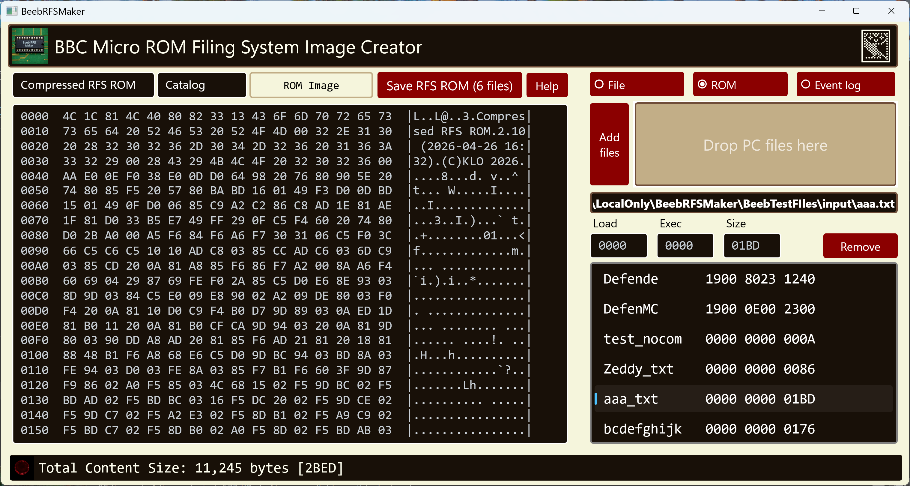 BeebRFSMaker packing screen